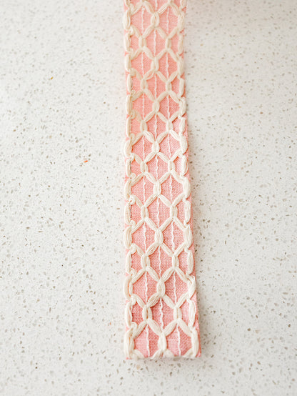 Scalloped Overlay Blush Linen Ribbon - 10yd spool
