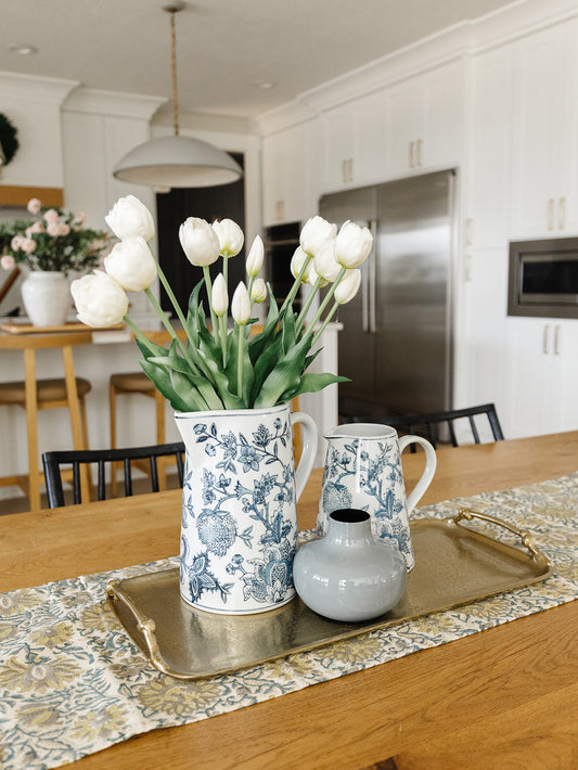 Blue and White Porcelain Chinoiserie Pitcher - 2 Sizes