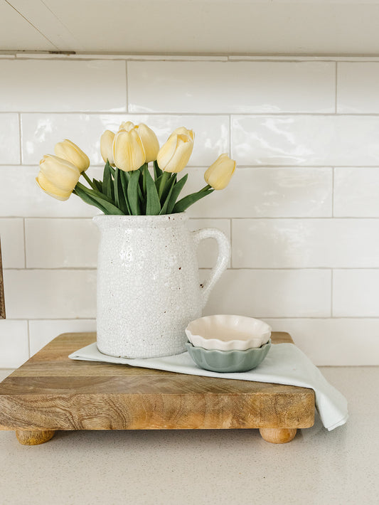 White Crackle Pitcher - 2 Sizes