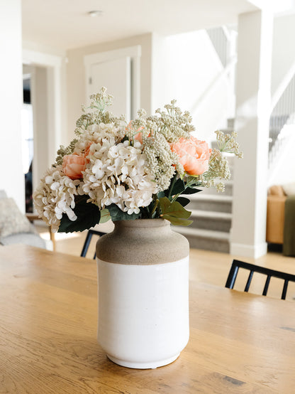 White and Natural Stone Vase
