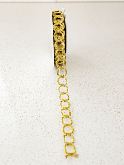 Gold Chain Loop Ribbon - 10yd spool