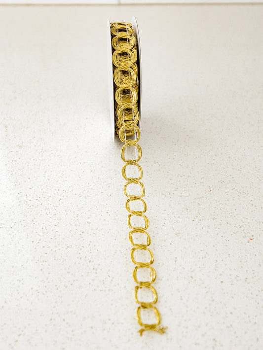 Gold Chain Loop Ribbon - 10yd spool