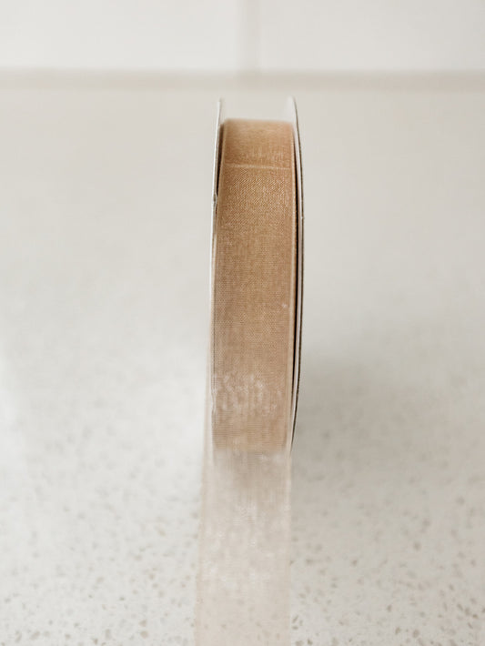 Organza Toffee Ribbon - 25yd spool