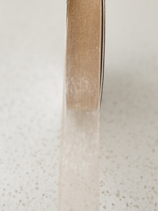 Organza Toffee Ribbon - 25yd spool