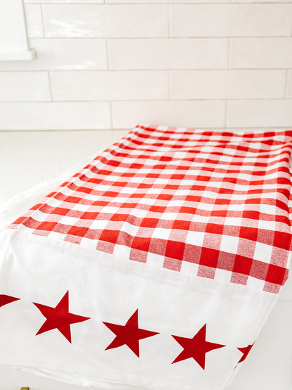 Gingham & Star Picnic Tablecloth - 52” x 52”