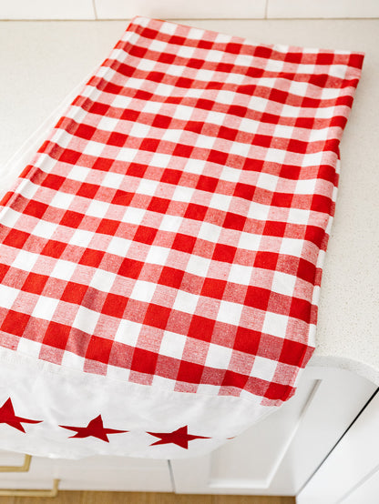 Gingham & Star Picnic Tablecloth - 52” x 52”