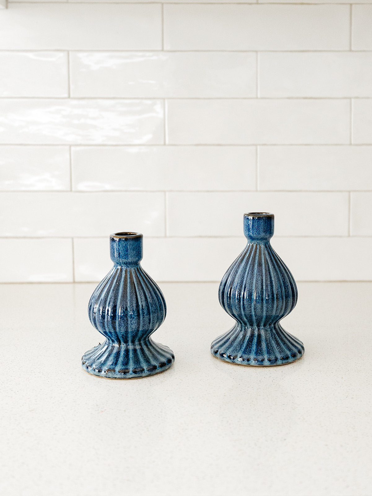 Blue Mela Taper Holders - 2 Colors