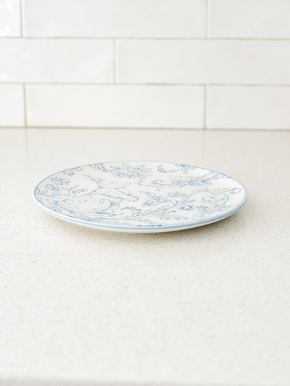 Blue and White Easter Bunny Plate - 8"
