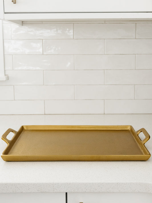 Antique Brass Tray with Handles