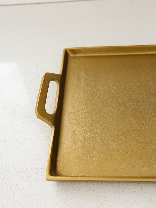 Antique Brass Tray with Handles