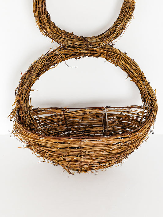 Lighted Grapevine Bunny Wreath Basket