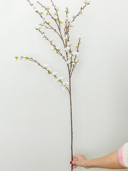 White Plum Cherry Blossom Spray - 39"
