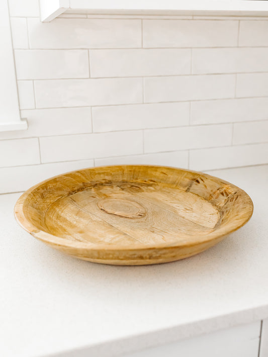 Round Mango Wood Tray