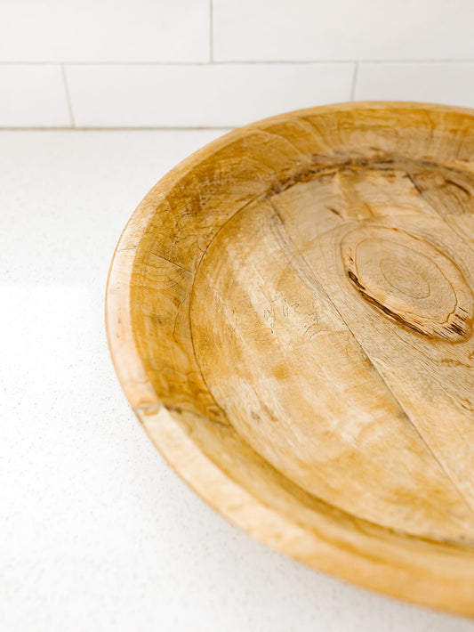 Round Mango Wood Tray