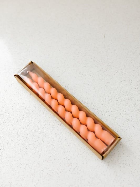 Twisted Pink Candles - Set of 2 - 10"