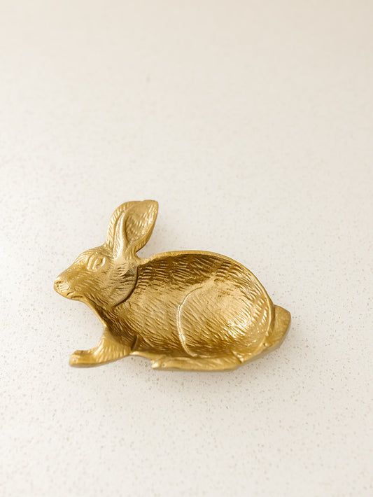 Gold Finish Rabbit Dish
