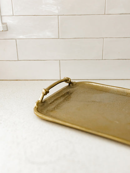 Long Gold Handled Tray