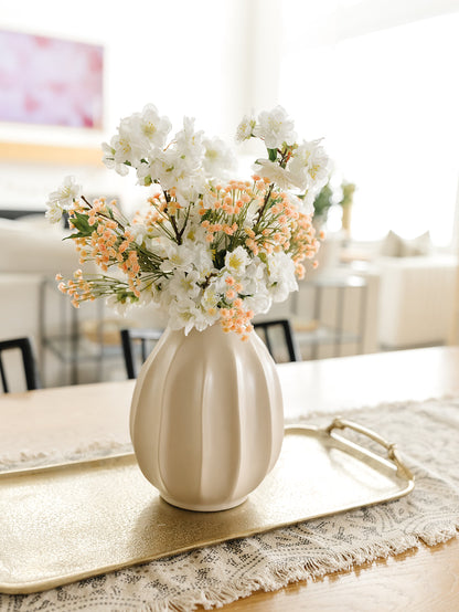 White Cherry Blossom Spray - 18"