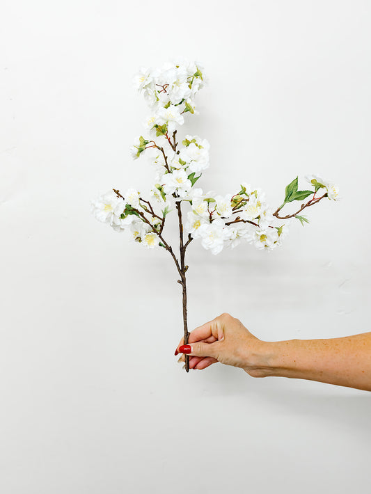 White Cherry Blossom Spray - 18"