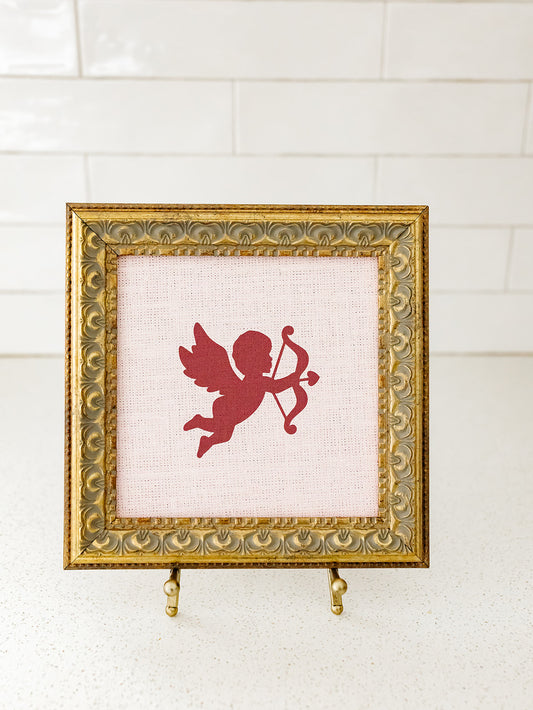 Cupid Silhouette Framed Art - 3 Sizes