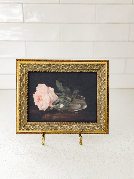 Pink Rose Still Life Framed Art - 2 Sizes