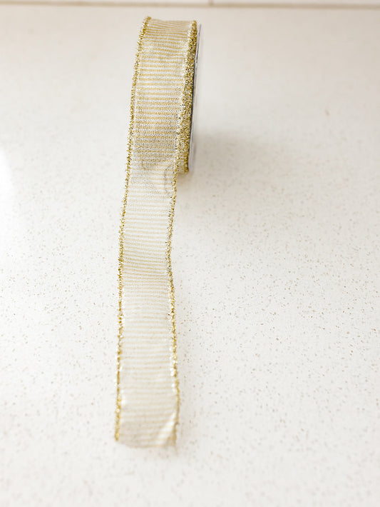 Wired Metallic Striped Ribbon - $1.87/yd