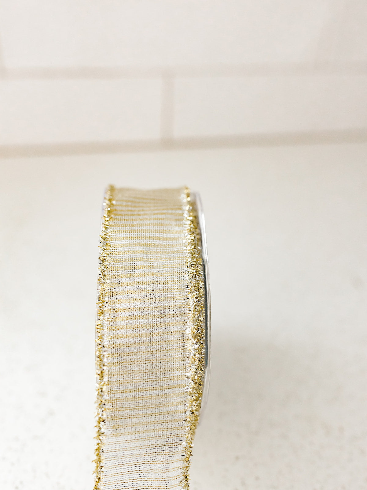 Wired Metallic Striped Ribbon - $1.87/yd