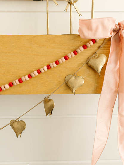 Heart Shaped Bell Garland - 72"