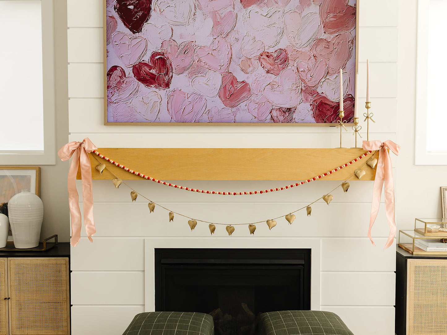 Heart Shaped Bell Garland - 72"