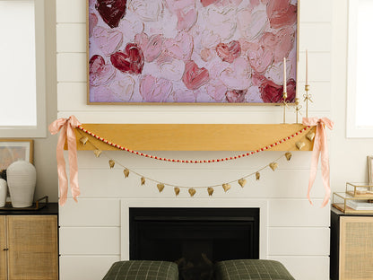 Heart Shaped Bell Garland - 72"