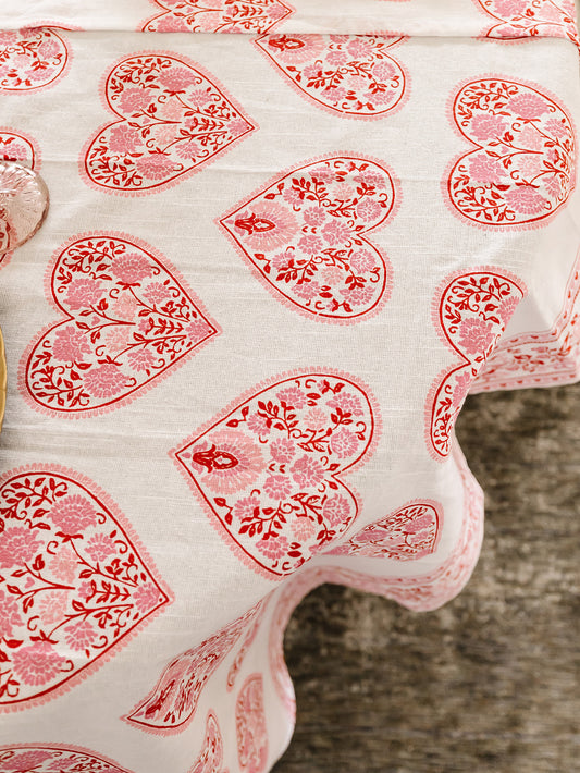 Hearts Tablecloth - 84”