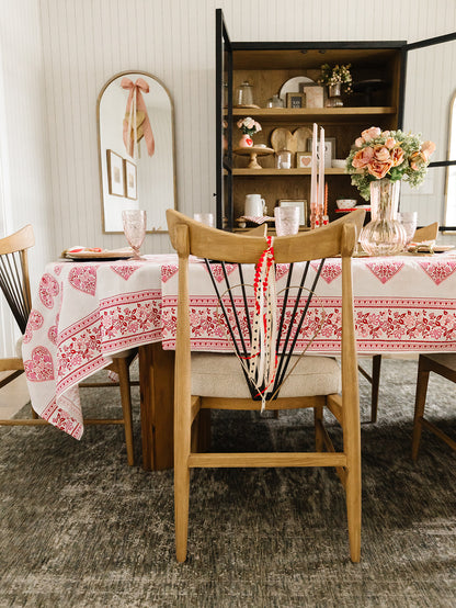 Hearts Tablecloth - 84”