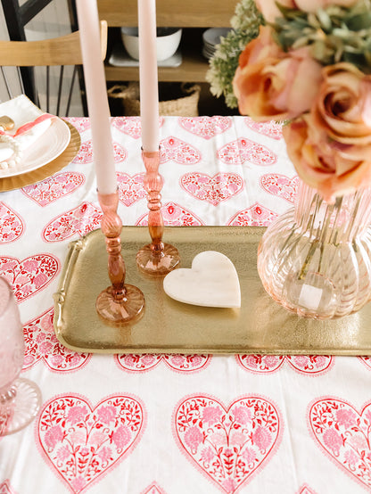 Hearts Tablecloth - 84”