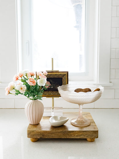 Blush Etched Compote - 9"