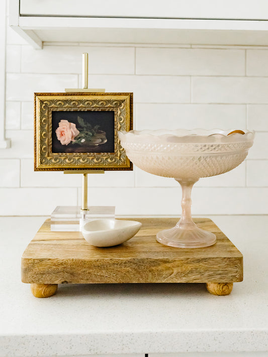 Blush Etched Compote - 9"