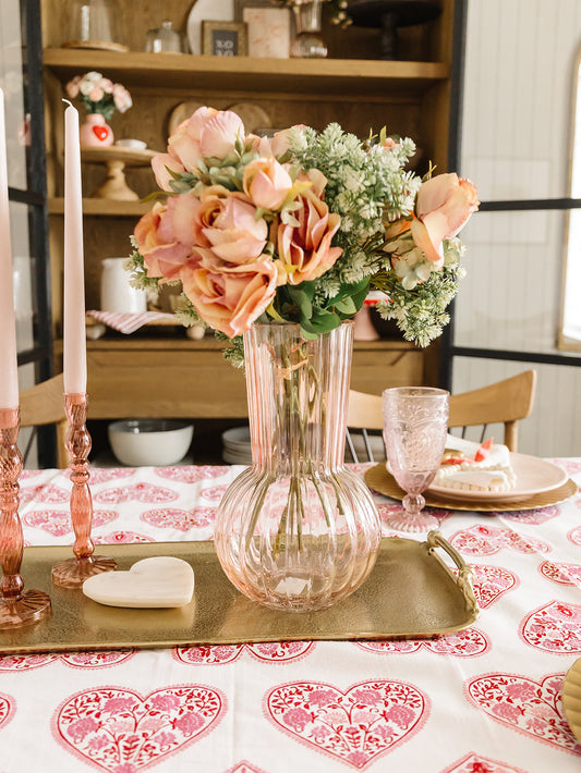Mauve Rose and Green Hydrangea Bouquet -17.5”