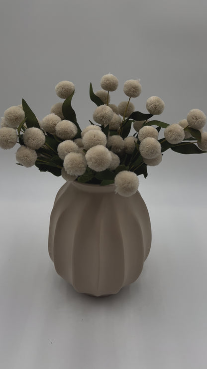 Cream Pompom Spray Bundle (6 Stems)- 13"