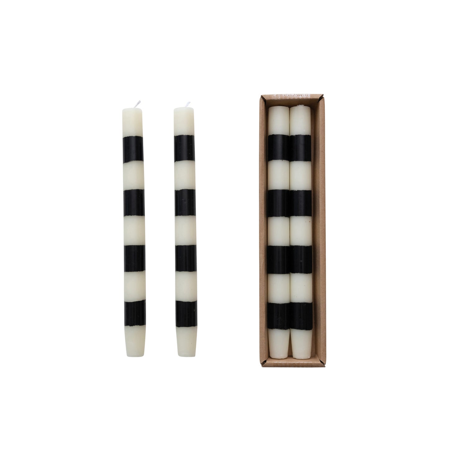 Black and White Candle Taper Set